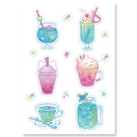 Juice Clear Glitter Sticker Sheet