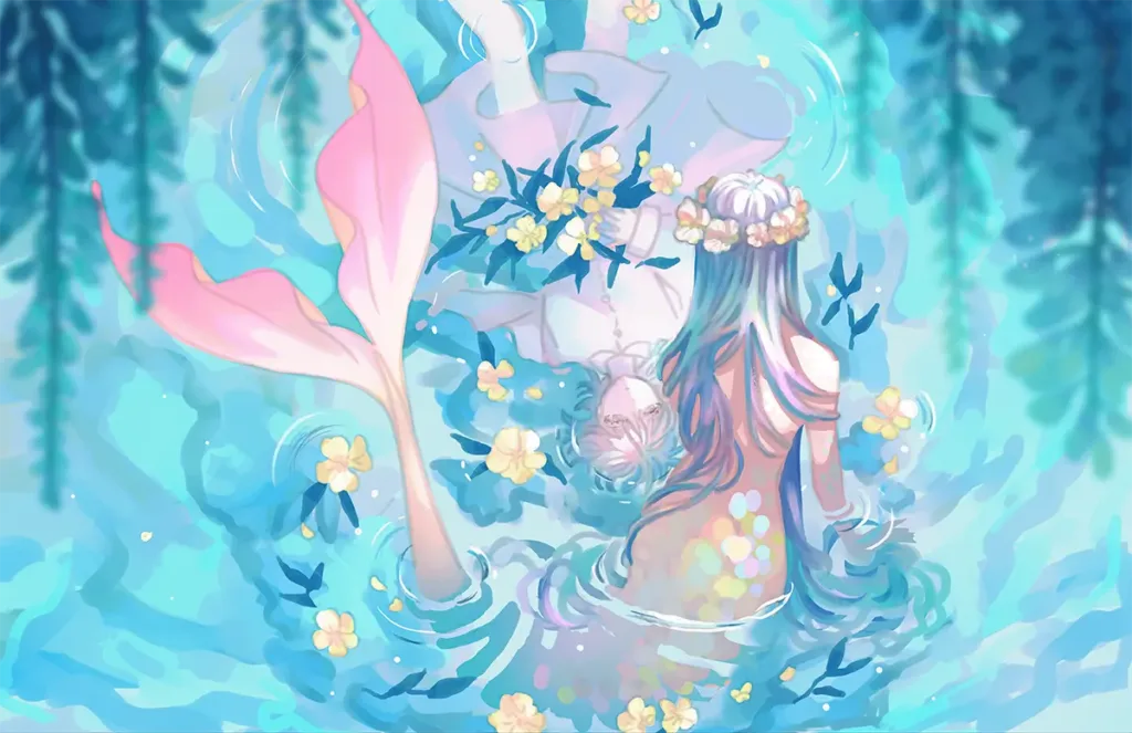 Mermaid Pond - Art Poster 17x11"