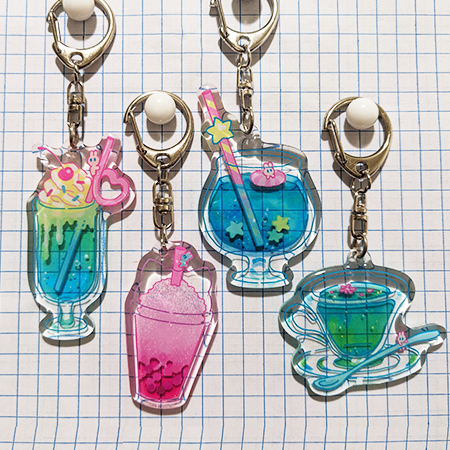 Juice Glitter Acrylic Charms