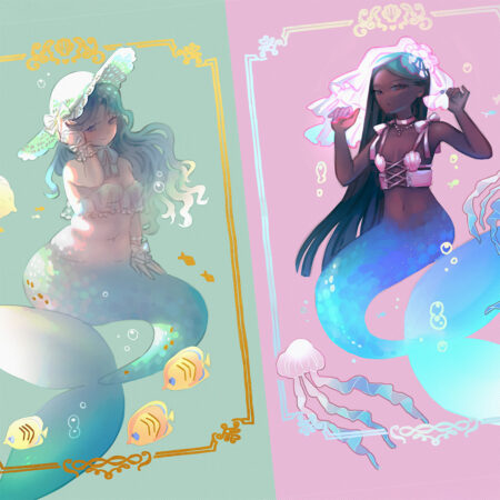 Mermaids - Metallic Foil Prints 8.5x11"